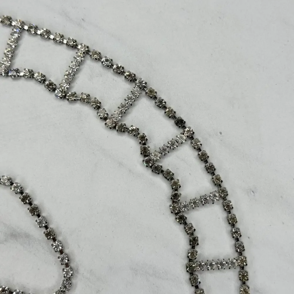 Rhinestone Cup Chain Ladder Link Belt Flower Charm Small/Medium (S/M) ✨